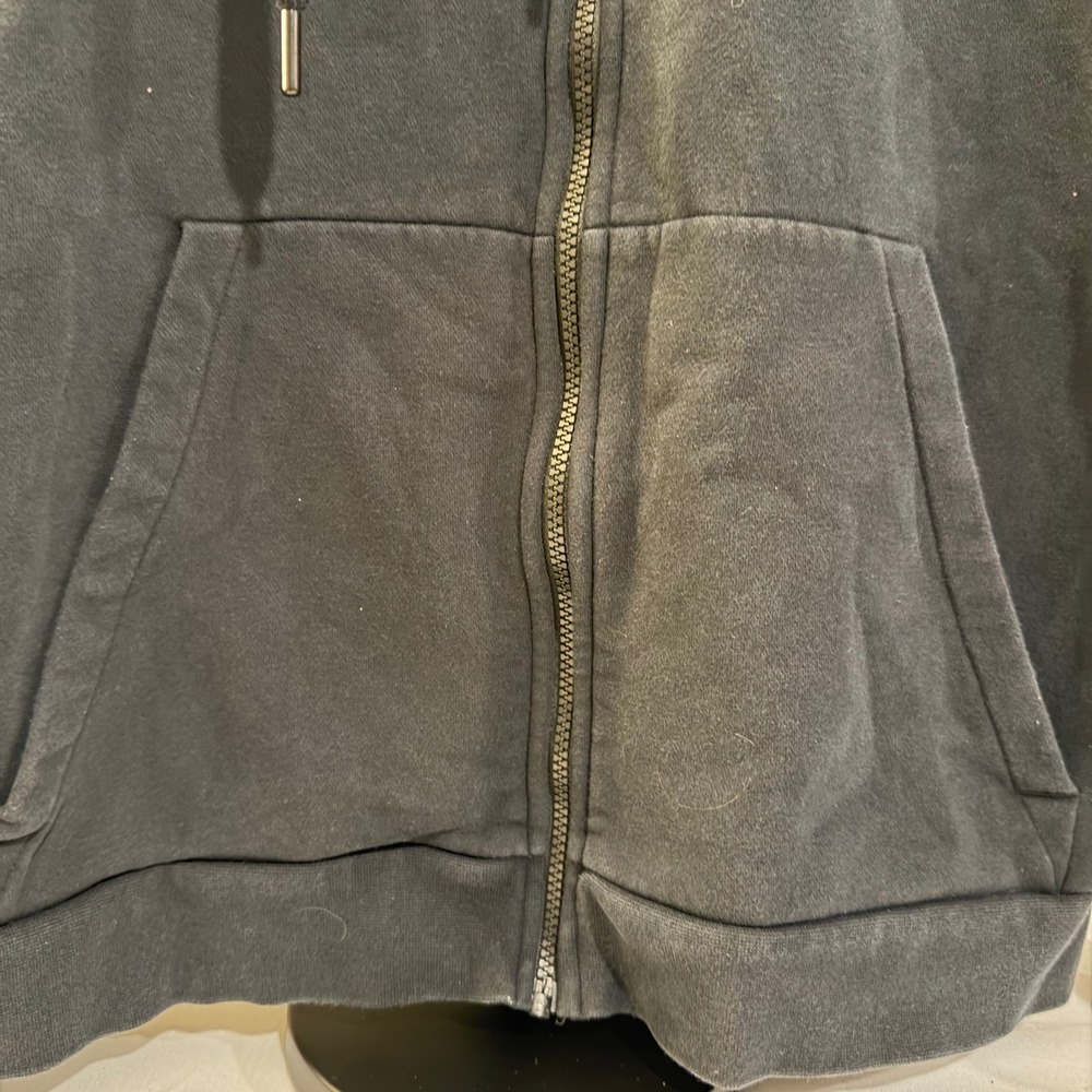 Nike Air Mens Full Zip Hoodie Black Grey Colorblock Fleece Jacket Medium - Picture 5 of 10
